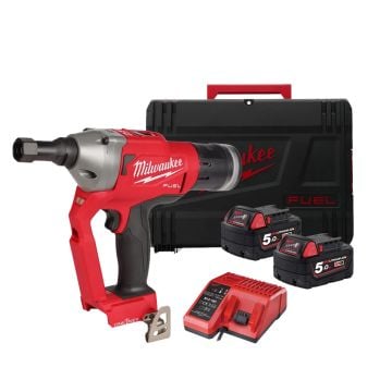 Milwaukee M18 ONEFLT-502X ONE-KEY 18v 1/4" Brushless Lockbolt Tool Inc 2x 5.0Ah Batts