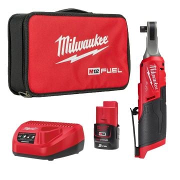 Milwaukee M12 FUEL FHIR38-201B 12v 3/8" High Speed Ratchet Inc 1x 2.0Ah Battery