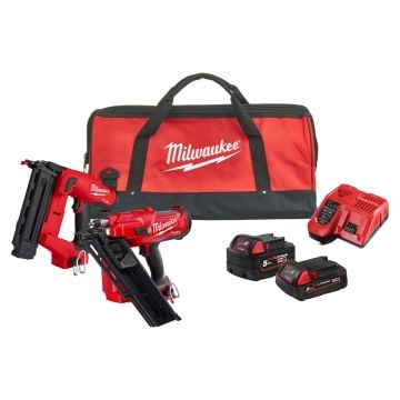 Milwaukee M18 FUEL FPP2AR-522B 18v Nailer Twin Pack Inc 1x 5.0Ah & 1x 2.0Ah Batts