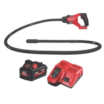 Milwaukee M18 FUEL FCVN24-551 18v Needle Concrete Vibrator 2.4m Inc 1x 5.5Ah HIGH OUTPUT Battery