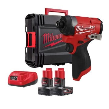 Milwaukee M12 FUEL FID2-602X 12v Gen III 1/4" Hex Brushless Impact Driver Inc 2x 6.0Ah Batts