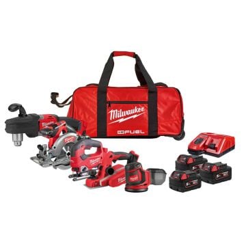 Milwaukee M18 FUEL PP5C-503B 18v 5 Piece Woodworking Kit Inc 3x 5.0Ah Batts