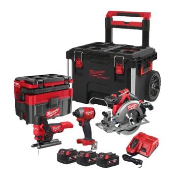 Milwaukee M18 FUEL FPP4DA-503P 18v 4 Piece Kit Inc 3x 5.0Ah Batts