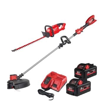 Milwaukee M18 FPP2OP1-852 18v Trimmer Powerpack Kit Inc 1x 8.0Ah & 1x 5.5Ah HO Batts