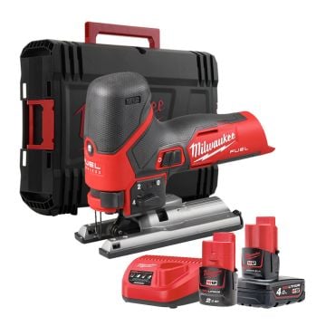 Milwaukee M12 FUEL FJS-422X Brushless Body Grip Jigsaw Inc 1x 4.0Ah & 1x 2.0Ah Batts