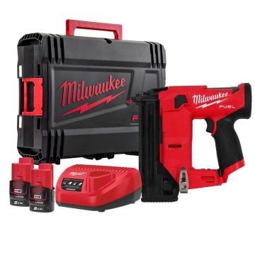 Milwaukee M12 FUEL FCN18GS-202X Compact Straight Brad Nailer 18GA Inc 2x 2.0Ah Batts