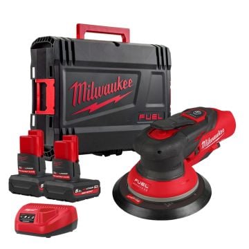 Milwaukee M12 FUEL FROS2.5-502X 12v Brushless 150mm Random Orbital Sander Inc 2x 5.0Ah Batteries