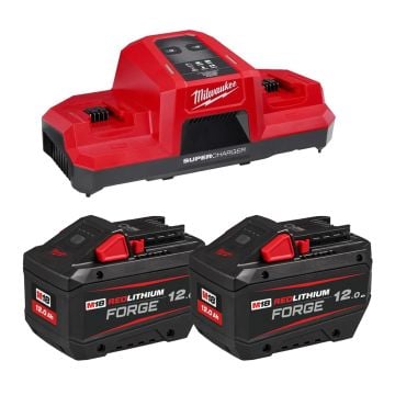 Milwaukee M18 FORGENRG-122 18v FORGE 12.0Ah Batteries & Dual Bay Super Charger Kit