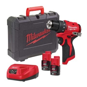 Milwaukee M12 BLDDRC-202C 12v Compact Brushless Drill Driver Inc 2x 2.0Ah Batts