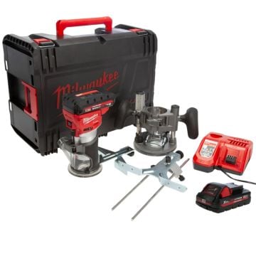 Milwaukee M18 FUEL FTR-302X 18v Brushless 1/4" Trim Router Inc 2x 3.0Ah HIGH OUTPUT Batts