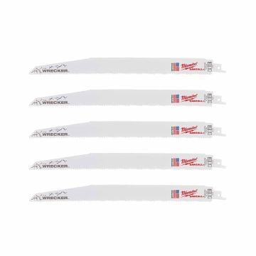 Milwaukee 48475711 300mm x 7/11 TPI Multi Material WRECKER™ Reciprocating Saw Blades x5 Pcs