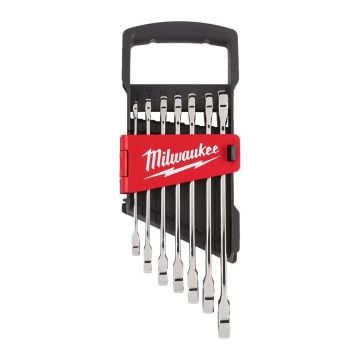 Milwaukee 4932464993 MAX BITE Ratcheting Metric Combination Spanner Set x7 Pcs