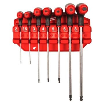Milwaukee 4932498677 Comfort Grip Hex Key Wrench Set Inc Rack x7 Pcs