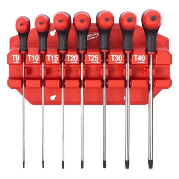 Milwaukee 4932498690 Comfort Grip Torx Key Wrenches Set Inc Rack x7 Pcs