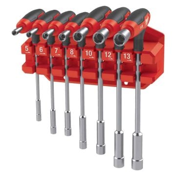 Milwaukee 4932498704 Comfort Grip Nut Driver Wrench Set Inc Rack x7 Pcs