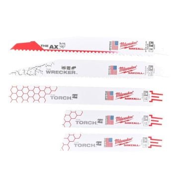 Milwaukee 49472205 Sawzall Reciprocating Saw Blade Set x5 Pcs