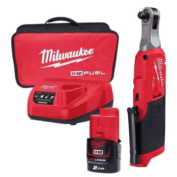 Milwaukee M12 FUEL FIR38-201B 12v 3/8" Sub Compact Impact Ratchet Inc 1x 2.0Ah Battery