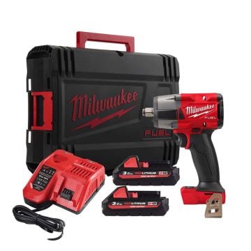 Milwaukee M18 FUEL FMTIW2F12-302X 18v 1/2" Impact Wrench With Friction Ring Inc 2x 3.0Ah Batts