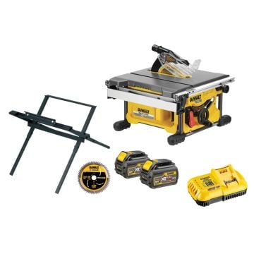DeWalt DCS7485T2 Kit 54v XR FLEXVOLT Brushless Table Saw Inc 2x DCB546 Batts + Extra 60T Saw Blade & Stand