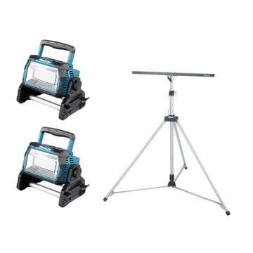 Makita DML809 Kit Inc 2x 18v LXT Corded & Cordless LED Work Light & 1x GM00002073 Stand