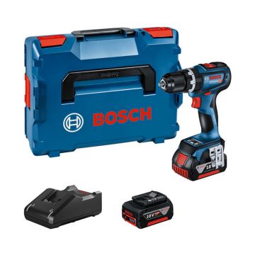 Bosch Professional GSB 18V-90 C Brushless Combi Drill Body Inc 2x 4.0Ah Batts 06019K6171