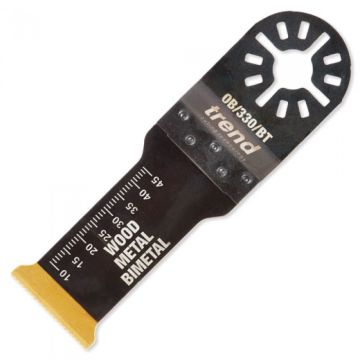 Trend OB/330/BT BIM TiN Long-Life Plunge Cut Oscillating Blade for Wood, Metal & PVC 30x54mm