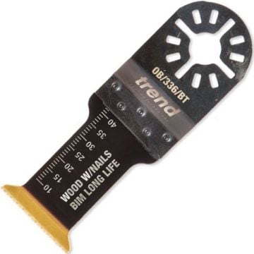 Trend OB/336/BT BIM TiN Long-Life Plunge Cut Oscillating Blade for Wood, Metal & PVC 30x41mm