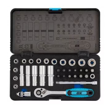 OX Trade 1/4" Drive Socket & Screwdriver Bit Set x35