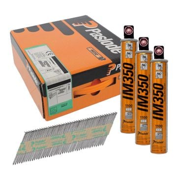 Paslode 141202 2.8mm x 51mm Bright Ring Shank IM350+ Nails x3300 Pcs