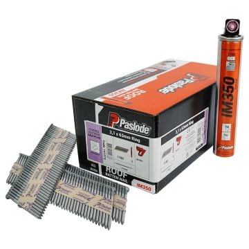 Paslode 141273 3.1mm x 63mm Galv-Plus RounDrive IM350+ Ring Shank Nails x1100 Pcs