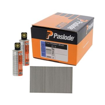 Paslode 921589 F16 x 38mm IM65 F16 Electro-Galv Straight Brad Nails x2000 Pcs