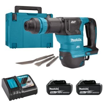 Makita DHK180RTJ 18v LXT SDS+ Plus Power Scraper With AVT Inc 2x 5.0Ah Batts