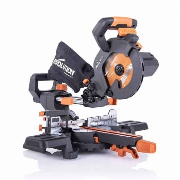 Evolution R185SMS+ 185mm Sliding Mitre Saw With TCT Blade
