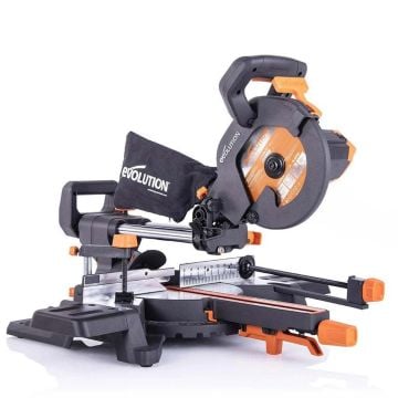 Evolution R210SMS-300+ 210mm Sliding Mitre Saw With TCT Blade