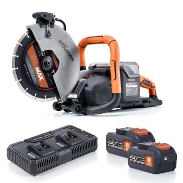 Evolution R260DCT-Li Twin 18v Cordless Brushless 260mm Disc Cutter Inc 2x 8.0Ah Batts