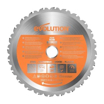 Evolution Mitre Saw Blade for Multi Materials 210mm x 25.4mm x 24T