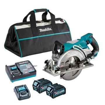 Makita RS001GD202 40v Max XGT Rear Handle Circular Saw 185mm Inc 2x 2.5Ah Batts