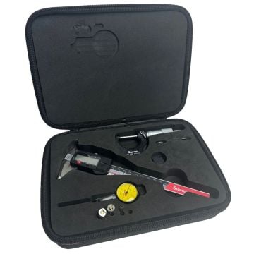 Starrett S9000N Starter Precision Tool Kit x3 Pcs Inc Digital Caliper, Outside Micrometer & Dial Indicator