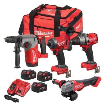 Milwaukee M18 FUEL ONEPP4A3-503B ONE-KEY 18v 4 Piece Tool Kit Inc 3x 5.0Ah Batteries