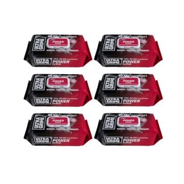 UltraGrime Pro 5920-6 XXL Power Scrub Cleaning Wipes Pack Inc 80 Wipes x6 Pcs (480 Wipes Total)
