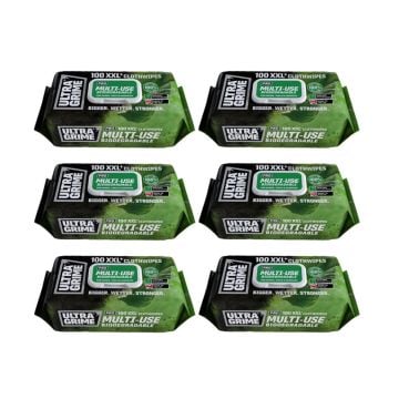 UltraGrime Pro 5940-6 XXL Multi-Use Bio Cleaning Wipes Pack Inc 100 Wipes x6 Pcs (600 Wipes Total)