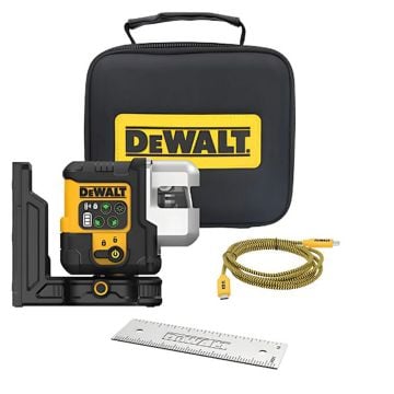 DeWalt DCLE14301GB-XJ Rechargeable USB 3x180 Degree Green Beam Laser Level Inc USB-C Cable