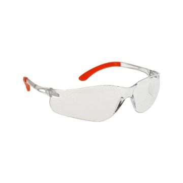 Portwest PW38COR PW38 Pan View Spectacles Clear/Orange