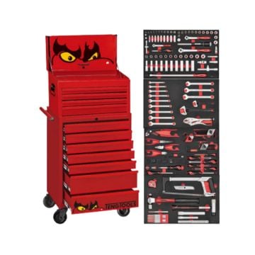 Teng Tools TCMME217KSTACK-B 27" Classic Roller Cabinet Tool Kit x217 Pieces Red