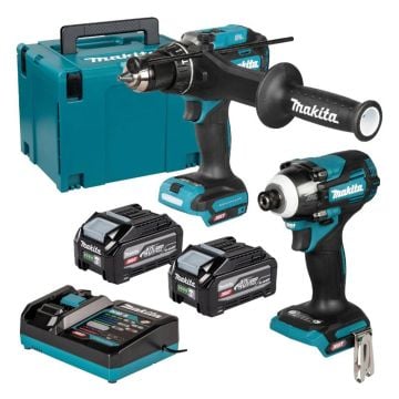 Makita DK0249G201 40v Max XGT Twin Kit Combi Drill & Impact Driver Combo Kit Inc 2x 4Ah batteries
