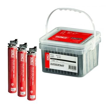 Senco 31FS33FAAT-3FC 3.1 x 33 mm HDG Staples x2700 Pcs inc 3x Gas Fuel Cells