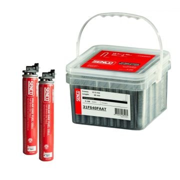 Senco 31FS40FAAT-2FC 3.1 x 40 mm HDG Staples x2100 Pcs inc 2x Gas Fuel Cells