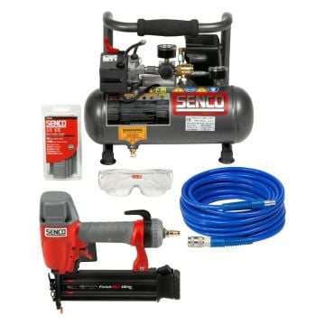 Senco PC1010 Air Compressor & FinishPro18Mg Brad Nailer Starter Kit 230v