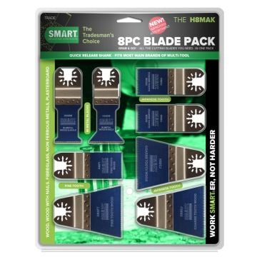 SMART H8MAK Trade Series Universal Multi-Tool Blade Set x8 Pcs