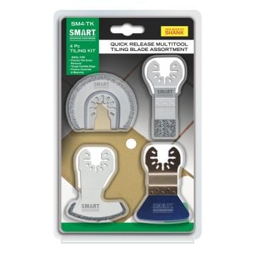 SMART SM4-TK Trade Series Universal Multi-Tool Blade Tiling Set x4 Pcs